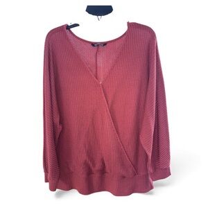Bloomchic V-Neck Waffle Knit Top Dolman Sleeve Size 18/20